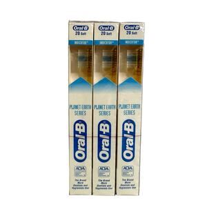 Oral B 20 Soft Child Toothbrush Lot 6 Indicator Bristles Planet Earth Series Vtg